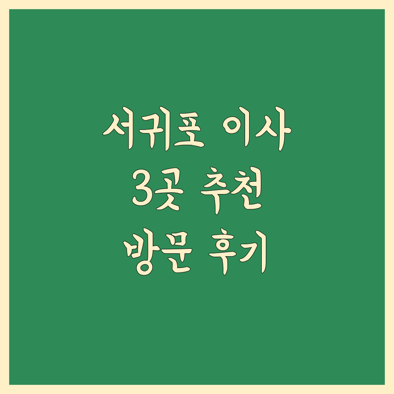 제주 서귀포시에서 찾은 믿을 수 있는 이사업체추천 3곳 | 직접 방문 후기 포함