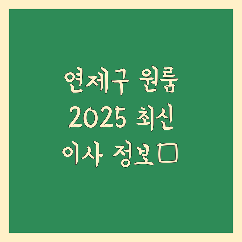 연제구 원룸이사 한눈에 비교 | 2025년 최신 정보 총정리